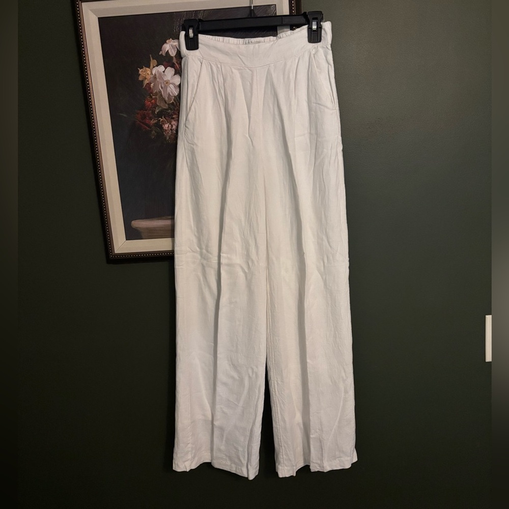 Abercrombie & Fitch White Wide Leg Pants